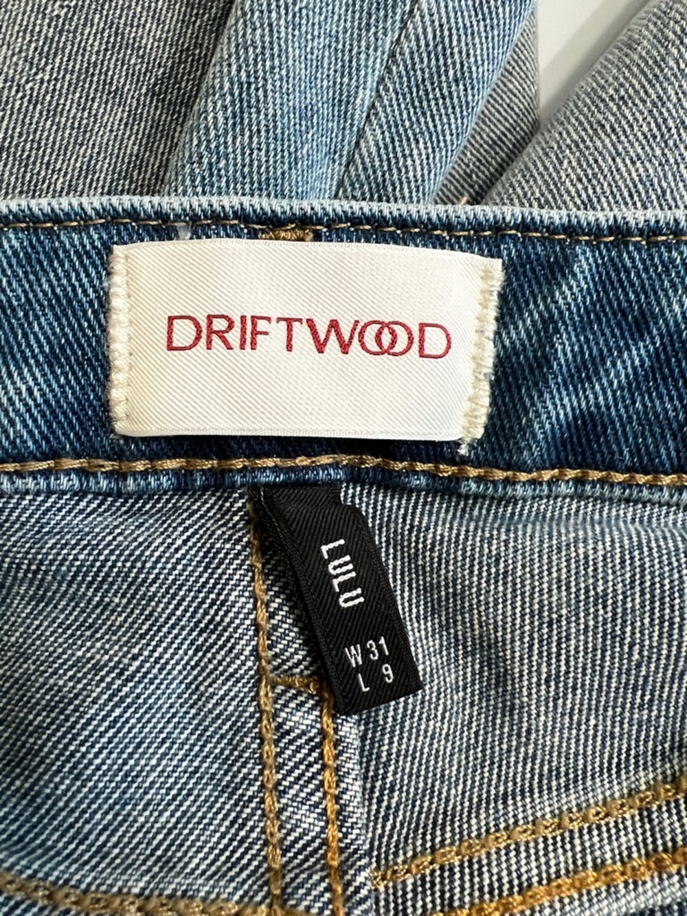 DRIFTWOOD Light Blue Denim Shorts with Red Embroidered Trim - Picture 8 of 15